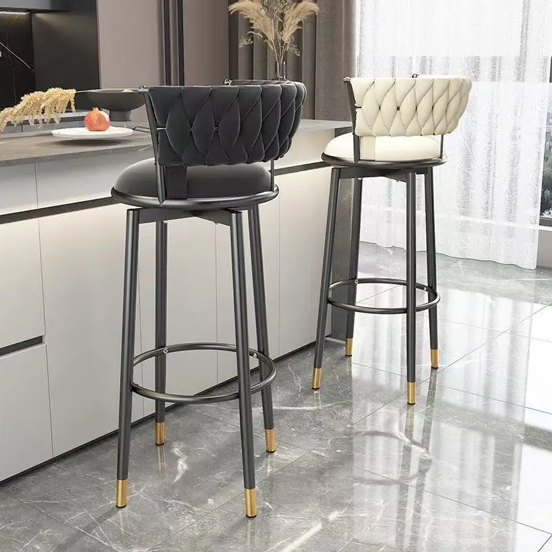 

Luxury leisure bar chair barber shop heightening bar chair online celebrity cashier comfortable simple modern high stool.
