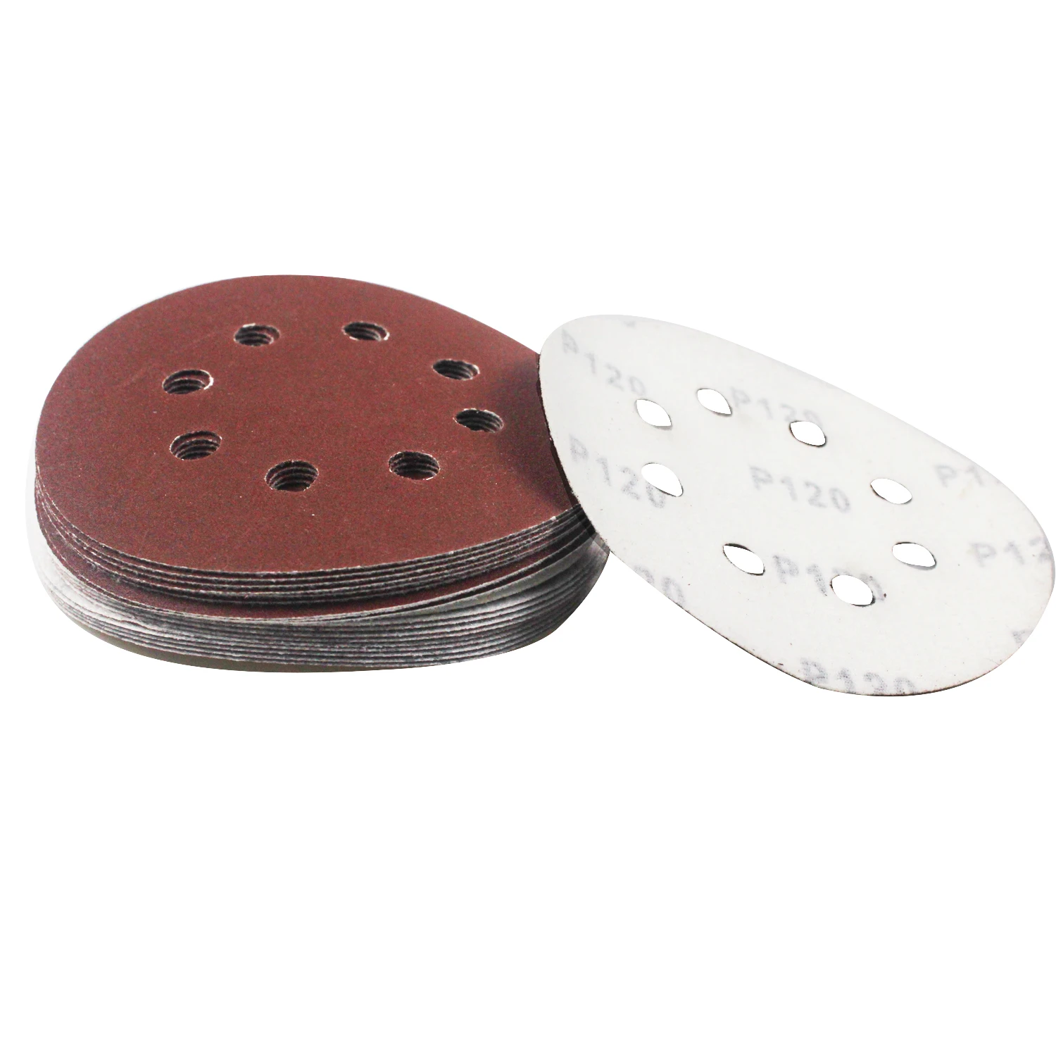 

20 Pcs 5-Inch Sanding Discs 8-Hole 120 Grits Dustless Hook and Loop Round Aluminium Oxide Sandpaper Discs