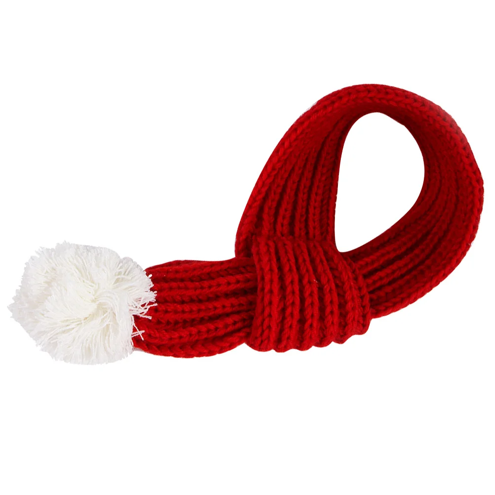 عيد الميلاد الحيوانات الأليفة وشاح أحمر أبيض محبوك الملحقات الدافئة للكلاب الاستمالة زي كرات الشعر ديكور صور الدعائم استخدام السفر