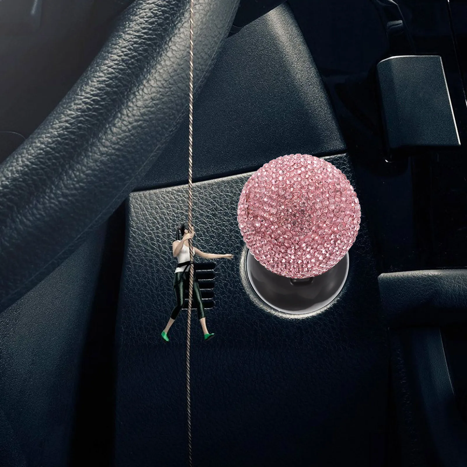 

Car Start Button Joystick Rhinestone Push Start Button Cover Sparkling Crystal Car Accessories Interior Decoration for Women