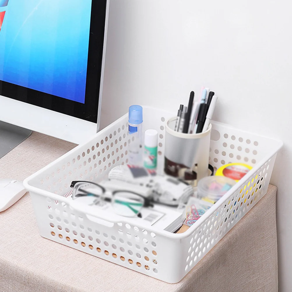 

4Pcs Plastic File Basket Colored Large Sundries Organizer Desktop Holder School Office Storage Desktop File Organizer