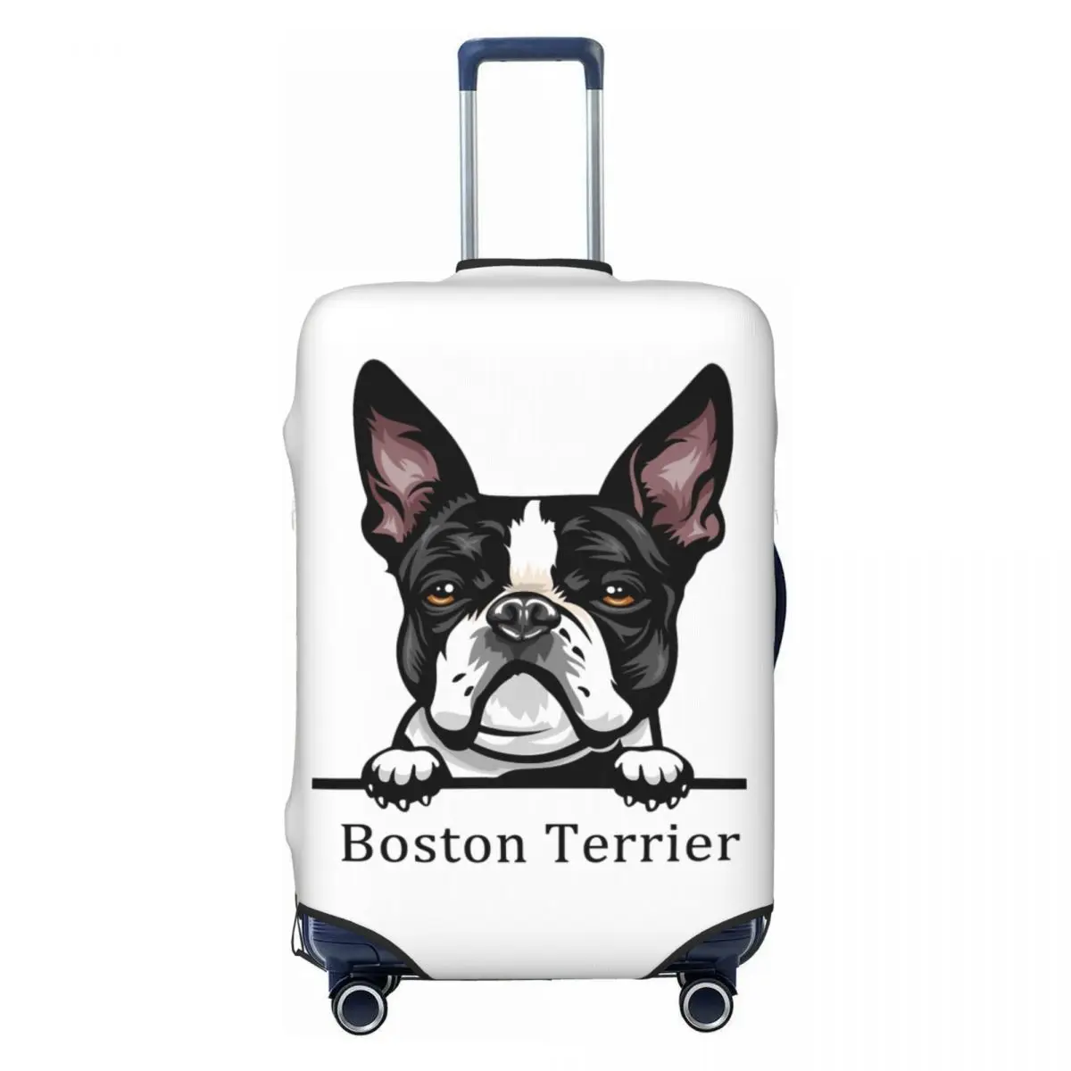 Custom Schattige Hond Boston Terriër Koffer Hoes Stofdicht Huisdier Bagage Beschermhoezen Voor 18-32 Inch