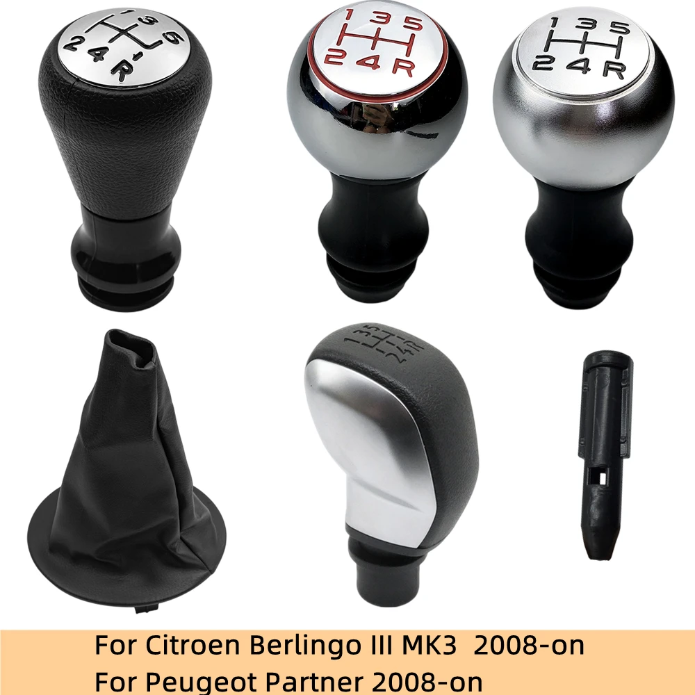 For Citroen Berlingo / Peugeot Partner 2008-2018 Gear Shift Knob Gaiter Boot Dustproof Cover Lever Shifter Sleeve Adapter
