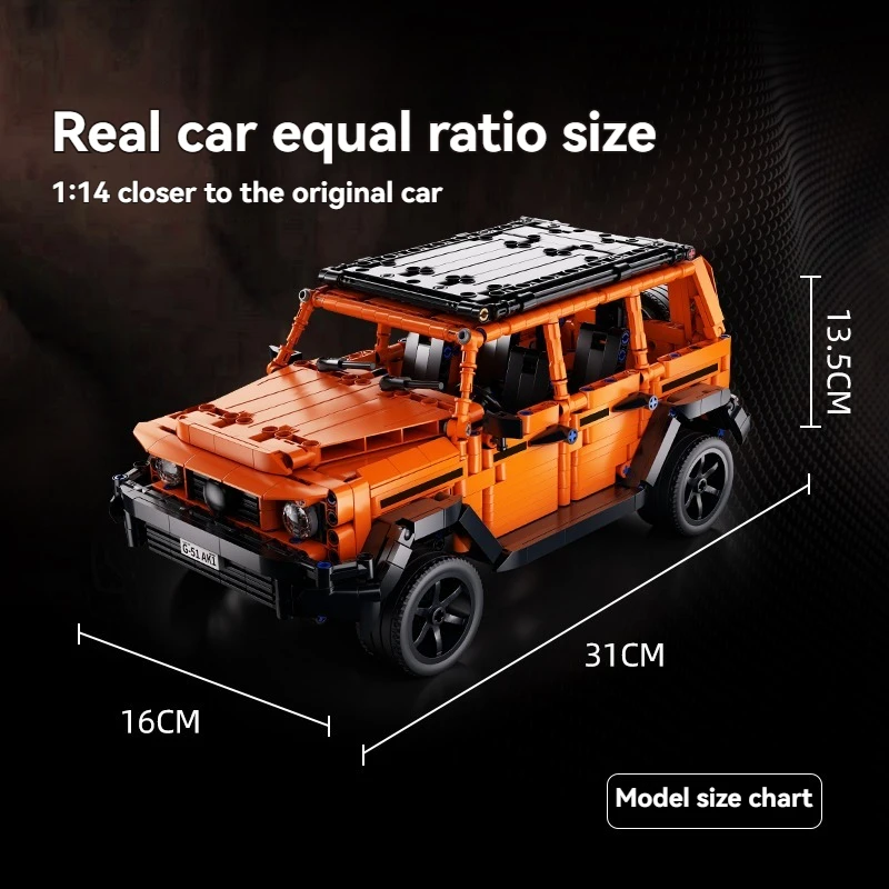 1000PCS Technical MOC Assembled Building Blocks Off Road Race Car Bricks Model Birthday Halloween Christmas gifts Kids Adults