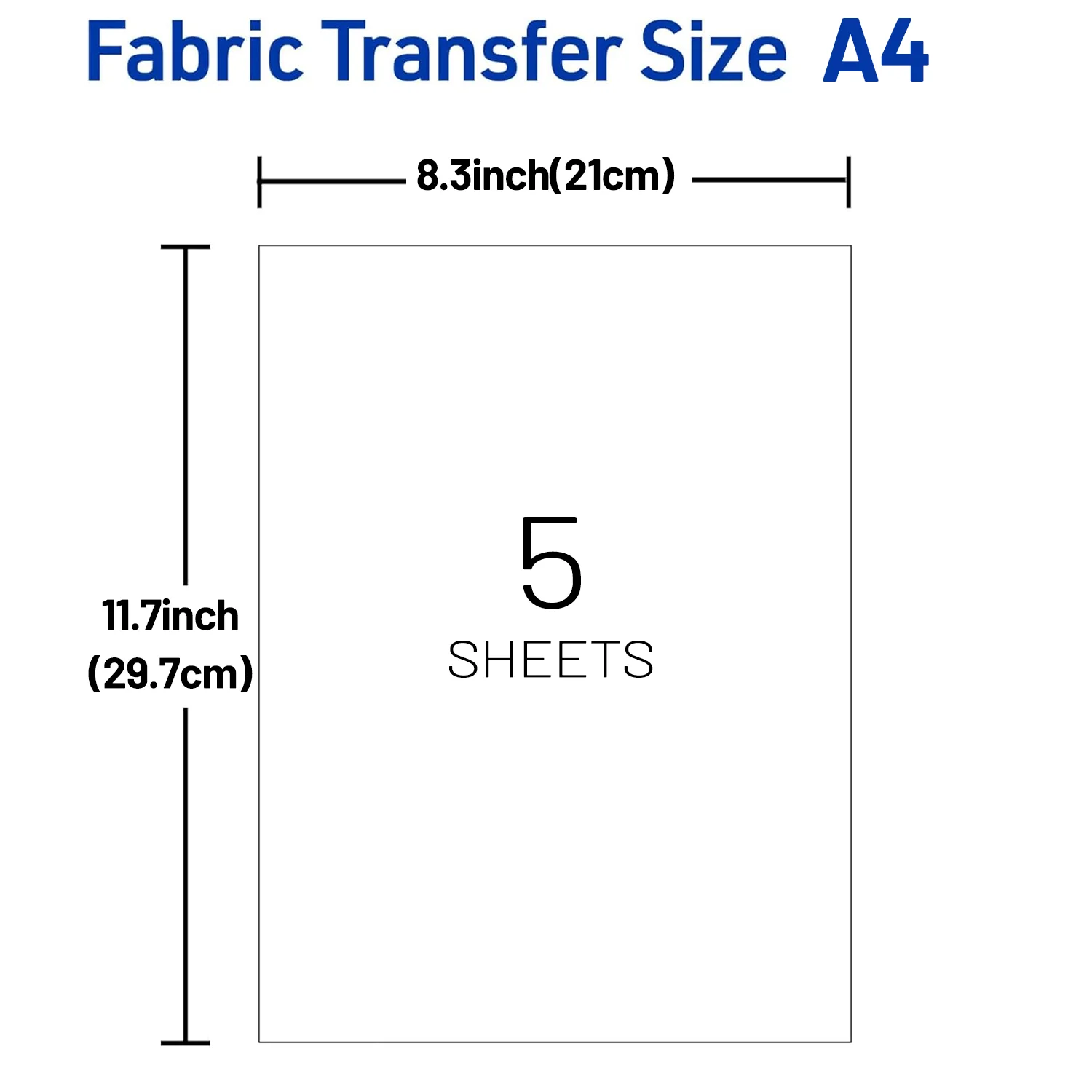 5 Sheets A4 Iron On Heat Transfer Paper T-Shirts Light White Transfer Paper For 70%-100% Cotton Fabric, Inkjet & Laser Printers