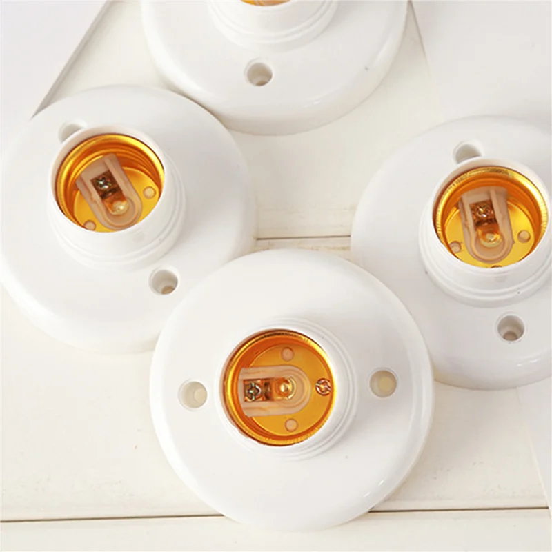 

HLZS-30Pcs E27 Plastic Screw Lamp Holder Round Lamp Holder Bulb Socket Holder Adapter