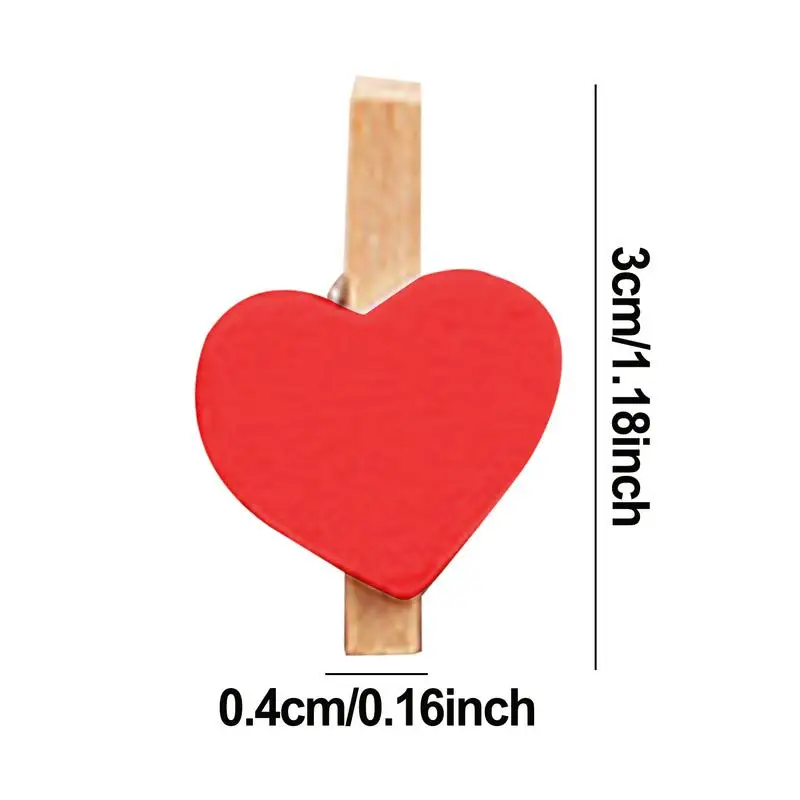 Mini Wooden Heart Clothespins 50pcs Cute Clothes Pins Laundry 3cm Color Love Clip For Home Decoration Photo Display Crafts