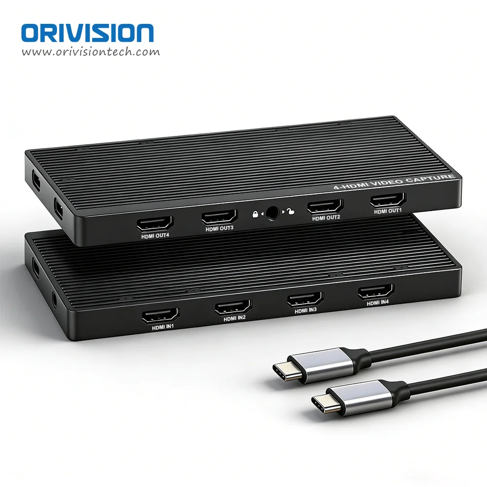 

4 Channels 4K60 HDMI Capture Card 4 in 1 out UVC USB Video Capture Card with HDMI Loopout for Gaming And Streaming