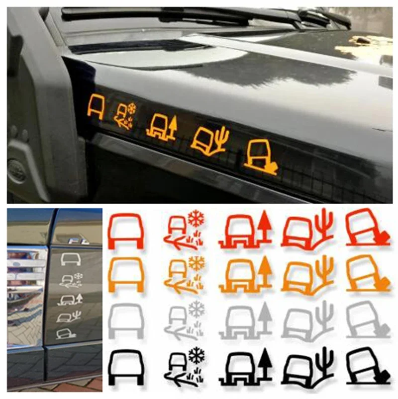 Funny Off-road Vehicle SUV Hood Side Windows Door Decals Terrain Sign Icon Reflective Stickers Automobile Accessories 40CM