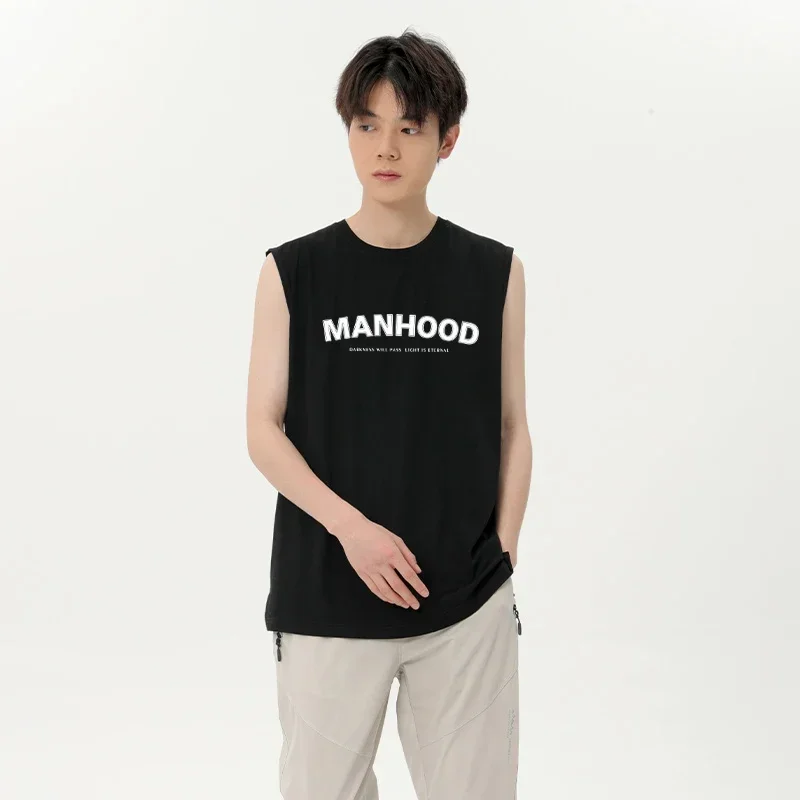 Męskie podkoszulki plus size L-9XL z okrągłym dekoltem, letnie, duże rozmiary 50KG-175KG, luźny krój, uniwersalne, młodzieżowe, bez rękawów.