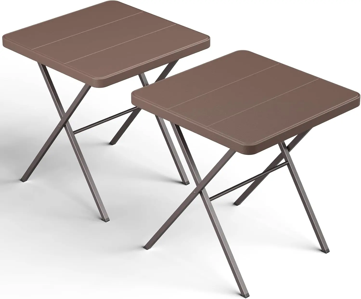

Складные столы, 2 шт., 27-дюймовые квадратные складные столы, портативные складные столы без сборки, прочная стальная рама, для использования на открытом воздухе
