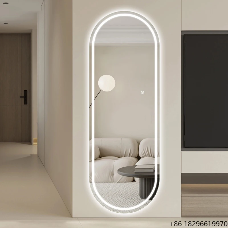 

Nordic Oval LED Smart Bathroom Mirror Wall Mounted Defogger Touch Control Vanity Mirror