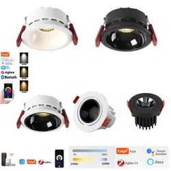 Ściemnianie inteligentna świetlówka LED COB lampa sufitowa 7W/10W/12W/15W/20W Zigbee wbudowane antyodblaskowe oświetlenie wewnętrzne AC85-265V