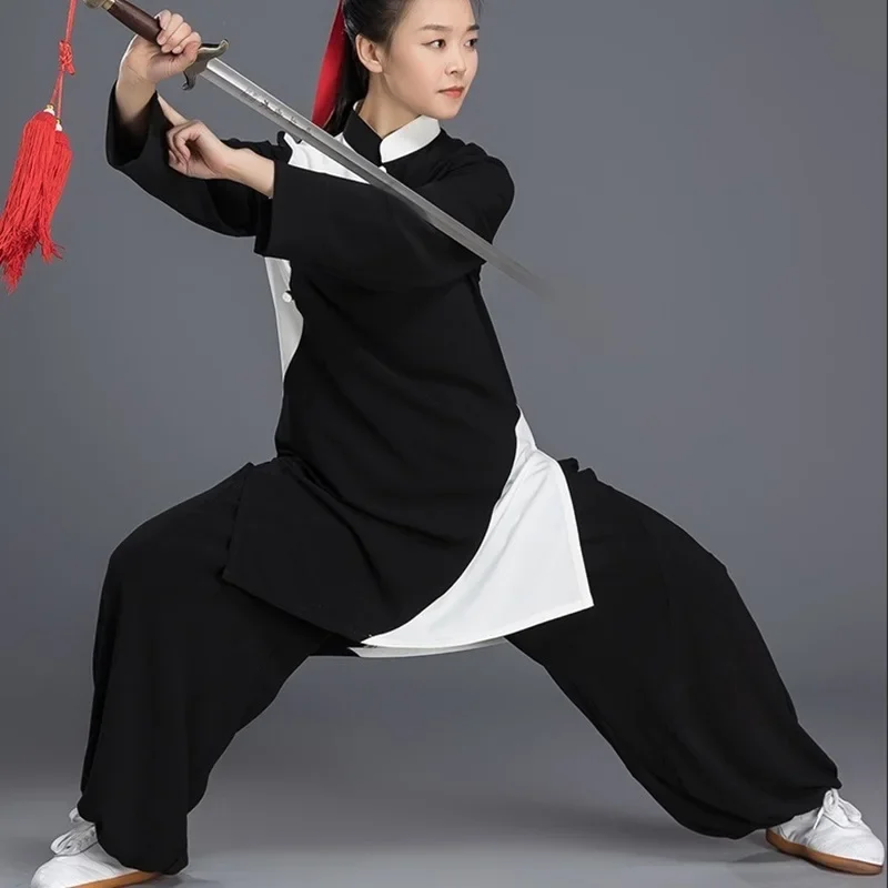 Uniforme tradicional chino de manga larga para mujer, uniforme de Kungfu, uniforme de Tai Chi, ropa de ejercicio, Wushu, 12445