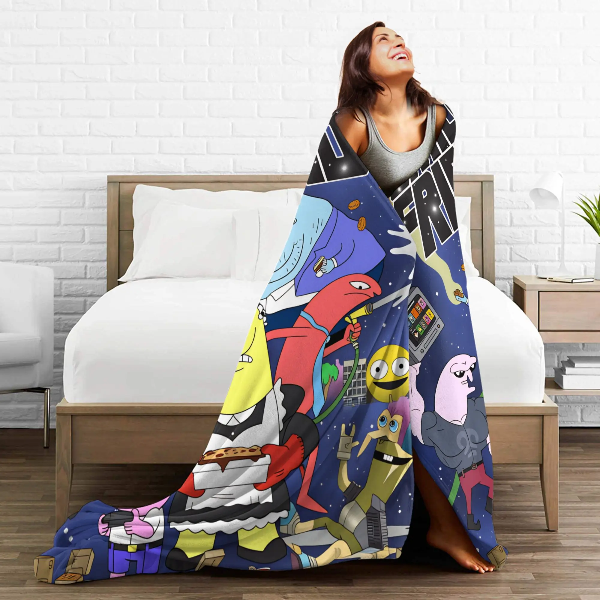 يبتسم الأصدقاء بيم وتشارلي البطانيات لينة طباعة أفخم الفراش يلقي للأطفال الأريكة السرير الفانيلا المفرش غطاء السرير #5