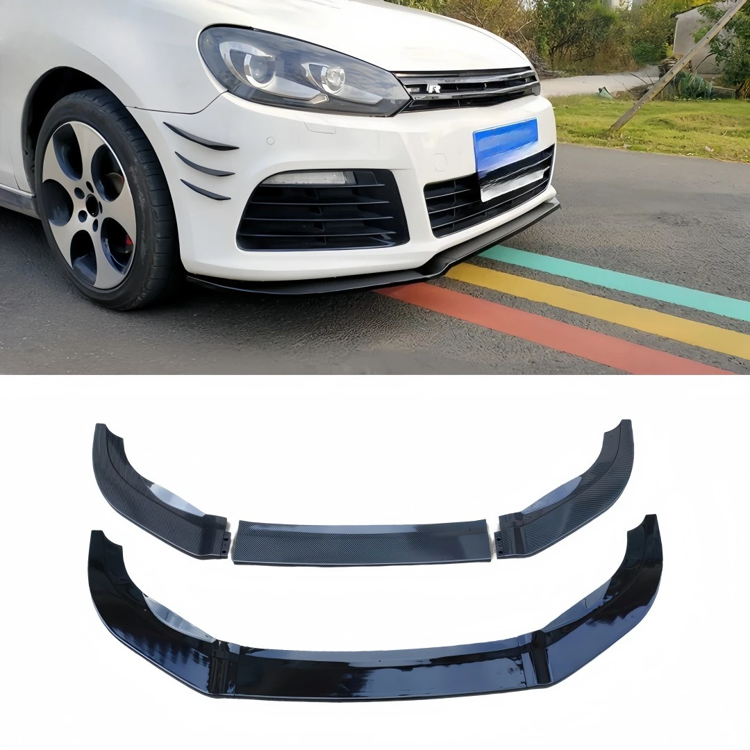 

For Volkswagen Golf 6 MK6 R20 3-Piece Front Splitter Front Lip Spoiler Optimizes Aerodynamic Flow Exterior Upgrade Mod Accessory