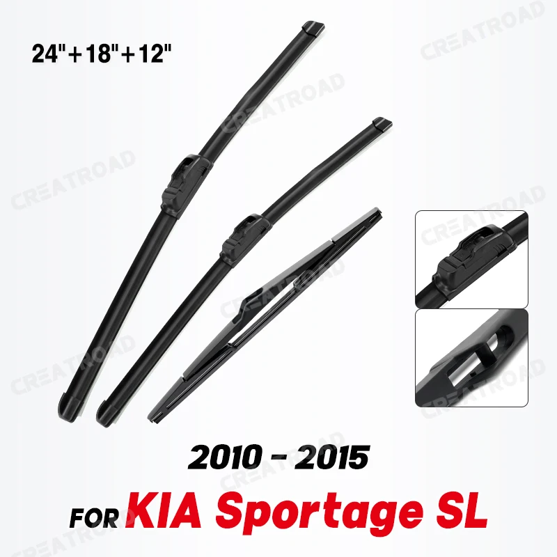 Wiper Front & Rear Wiper Blades Set Kit For KIA Sportage SL 2010 - 2015 Windshield Windscreen Window Brushes 24\