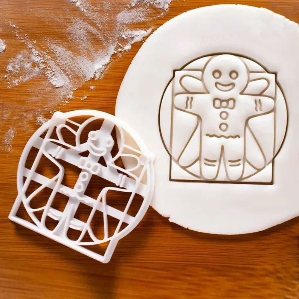 Plastic Gingerbread Man Cookie Mould Cartoon Christmas Biscuit Molds Cookie Press Molds DIY Kitchen Cookie Cutter