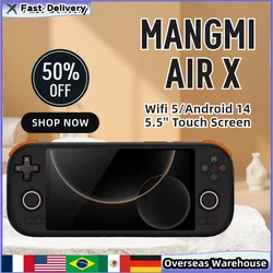 MANGMI AIR X Handheld Game Console Qualcomm Snapdragon 662 5.5'' Touchscreen15W FastCharging Android 14 Active Cooling Fan Gift