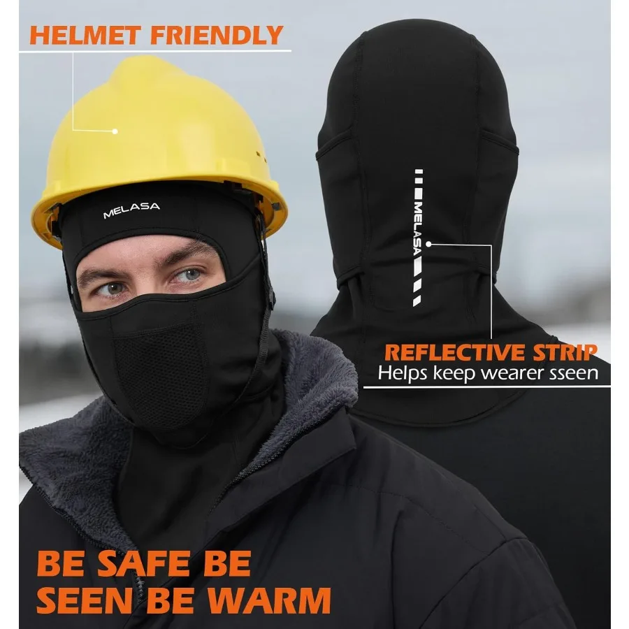 MELASA Winter Balaclava Face Mask for Cold Weather Thermal Fleece Ski Mask with Movable Face Cover for Outdoor Work Skiing
