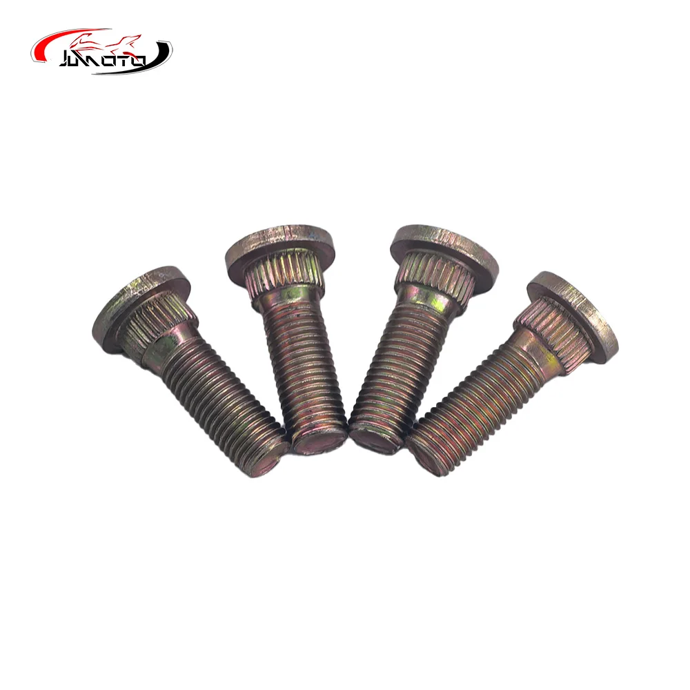 4pcs Wheel Hub Bolts Serration Stud M10*1.25*30 Fit for Yamaha ATV Big Bear Bruin 350 400 YFM400 Blaster 200 Grizzly 660 Kodiak