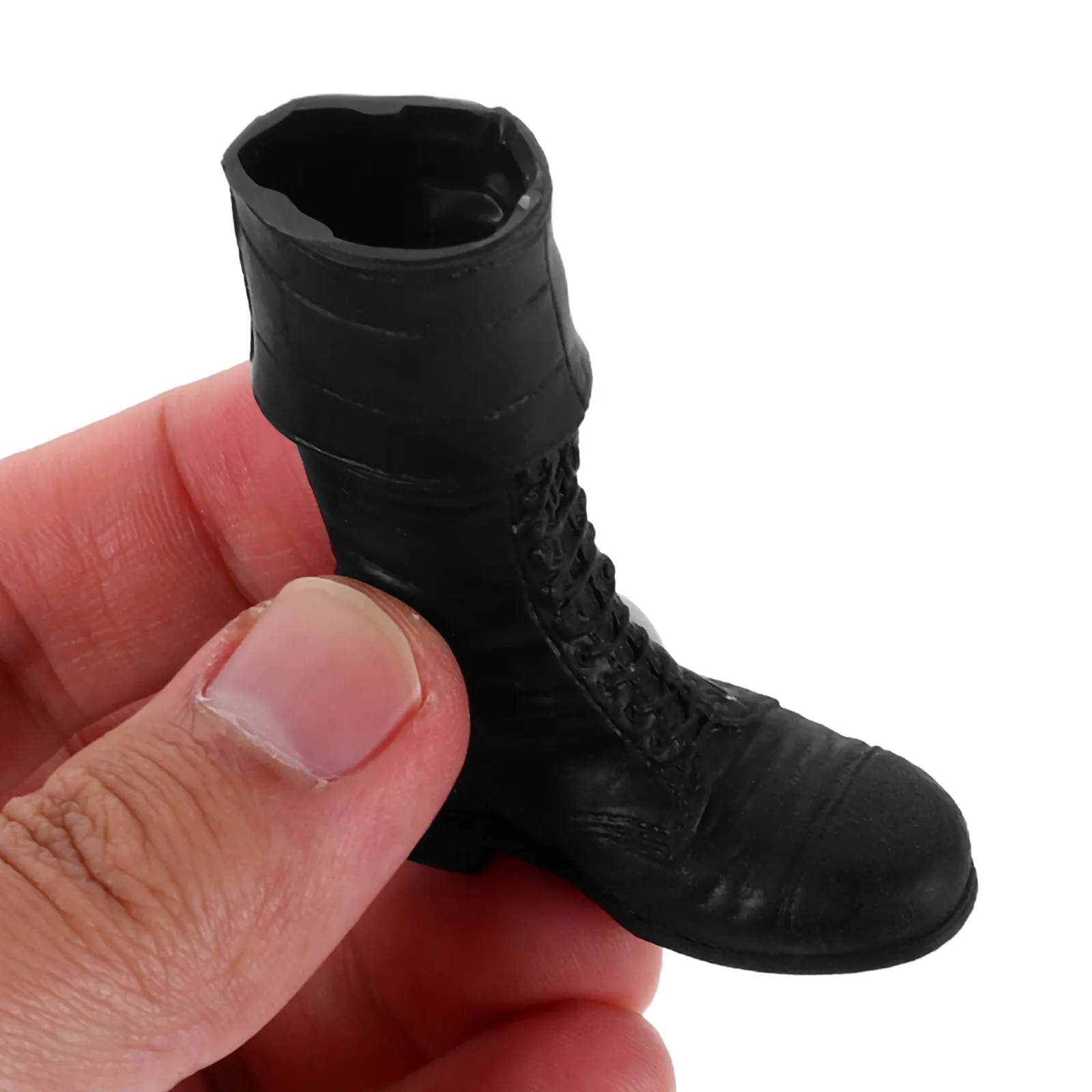 1 Pair Realistic Military Style Boots for Ball Jointed Black Long Miniature Shoes Perfect for Action Figure Accessories
