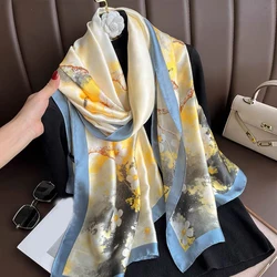 Spring Scarf Women's Luxury Design Polyester Material Smooth Scarf Soft Shawl Beach
