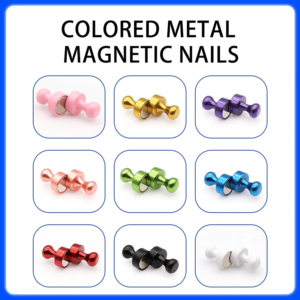 Colorful Metal Magnetic Nails D16x20 Strong Magnetic Nails D20x25 Fridge Pastes White Board Office Magnet Thumbtack D12*16