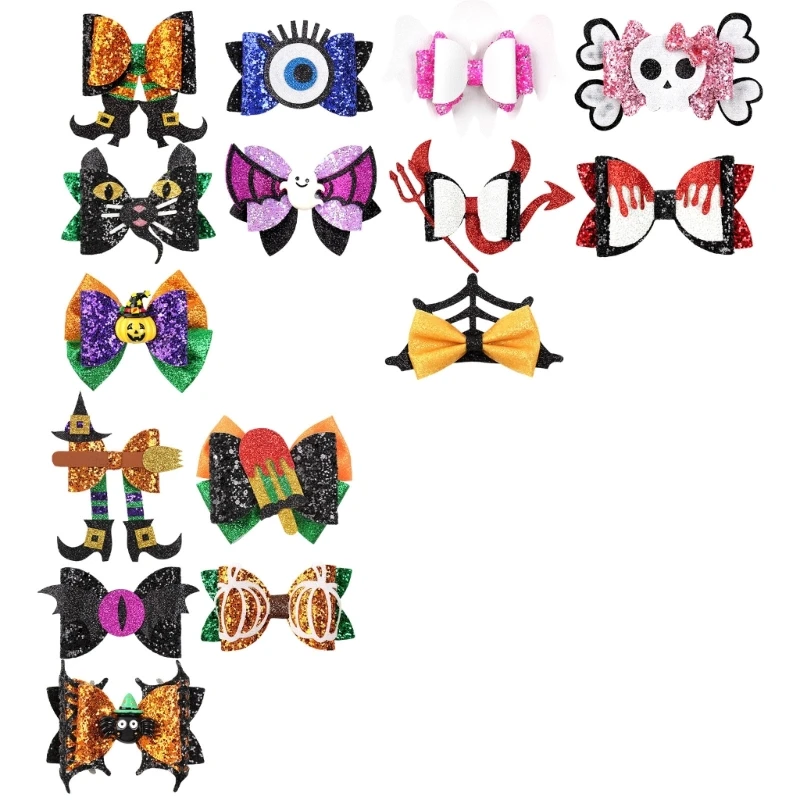 

Halloween Themed Hair Clip Set Halloween Party Hair Clip Collection Pumpkin Spiders Hair Pin for Children 5Pcs