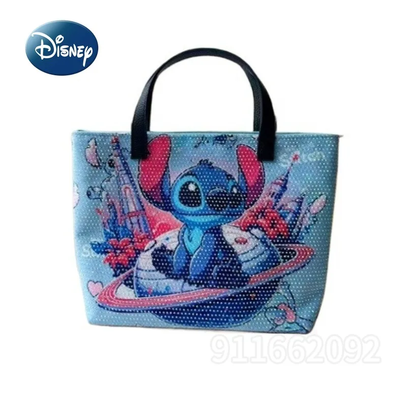 Disney's New Stitch Diamond Mini Handbag Cartoon Cute Women's Diamond Shoulder Bag Fashion Trend Women's Shoulder Crossbody Bag