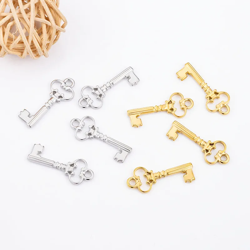 

5Pcs Stainless Steel Key Charms Pendant For Jewelry Making DIY Bracelet Necklace Crafts Findings Handmade Accessories Materials