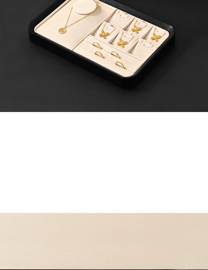 Oirlv Hochwertige Schmuck-Präsentationsplatten Schmuck-Ausstellungsvitrine für Halsketten Ringe Schmuck-Aufbewahrungsorganizer für Geschäfte – Detail 8