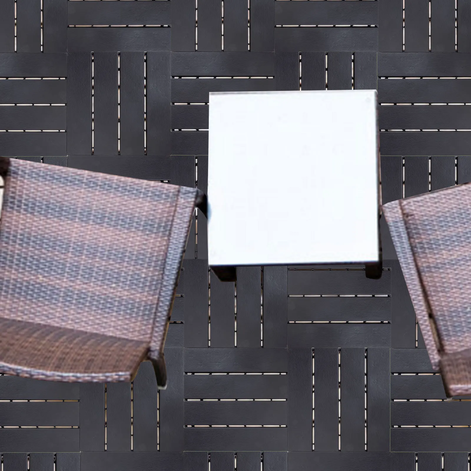 أرضية خارجية متشابكة من البلاستيك المقاوم للماء، أرضيات خشبية بلاستيكية ثابتة غير قابلة للتوسيع لشرفة الحديقة في الفناء الخلفي