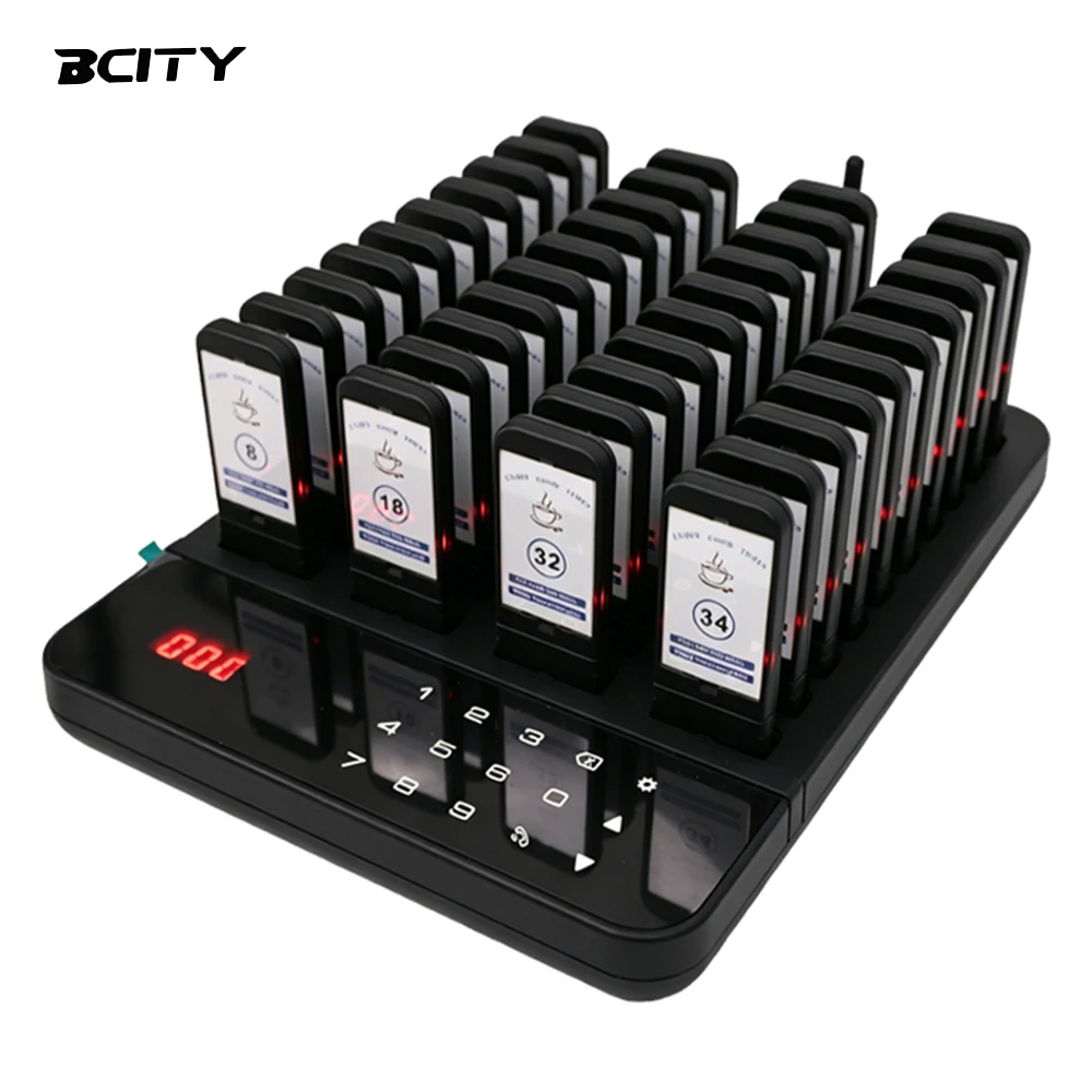 Wireless Restaurant Pager System 40 Pagers 500M Range for Coffee Dessert Shops Food Trucks Efficient Queue Management
