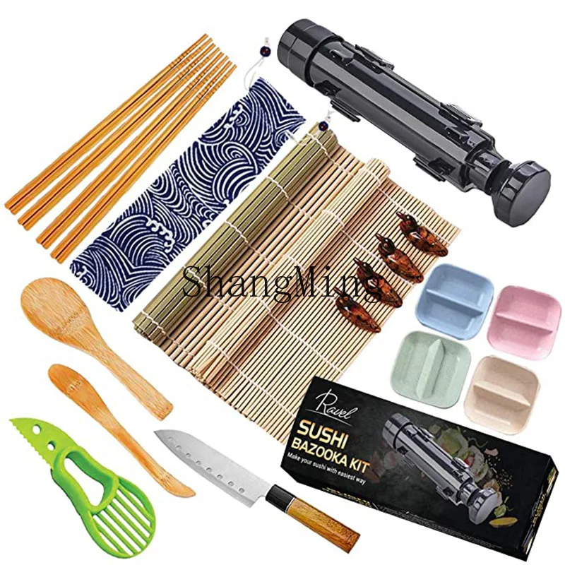 

CL Sushi Making Tools Set Sushi Mold Wheat Saucer Bamboo Roller Blind Creative Kitchen Tools