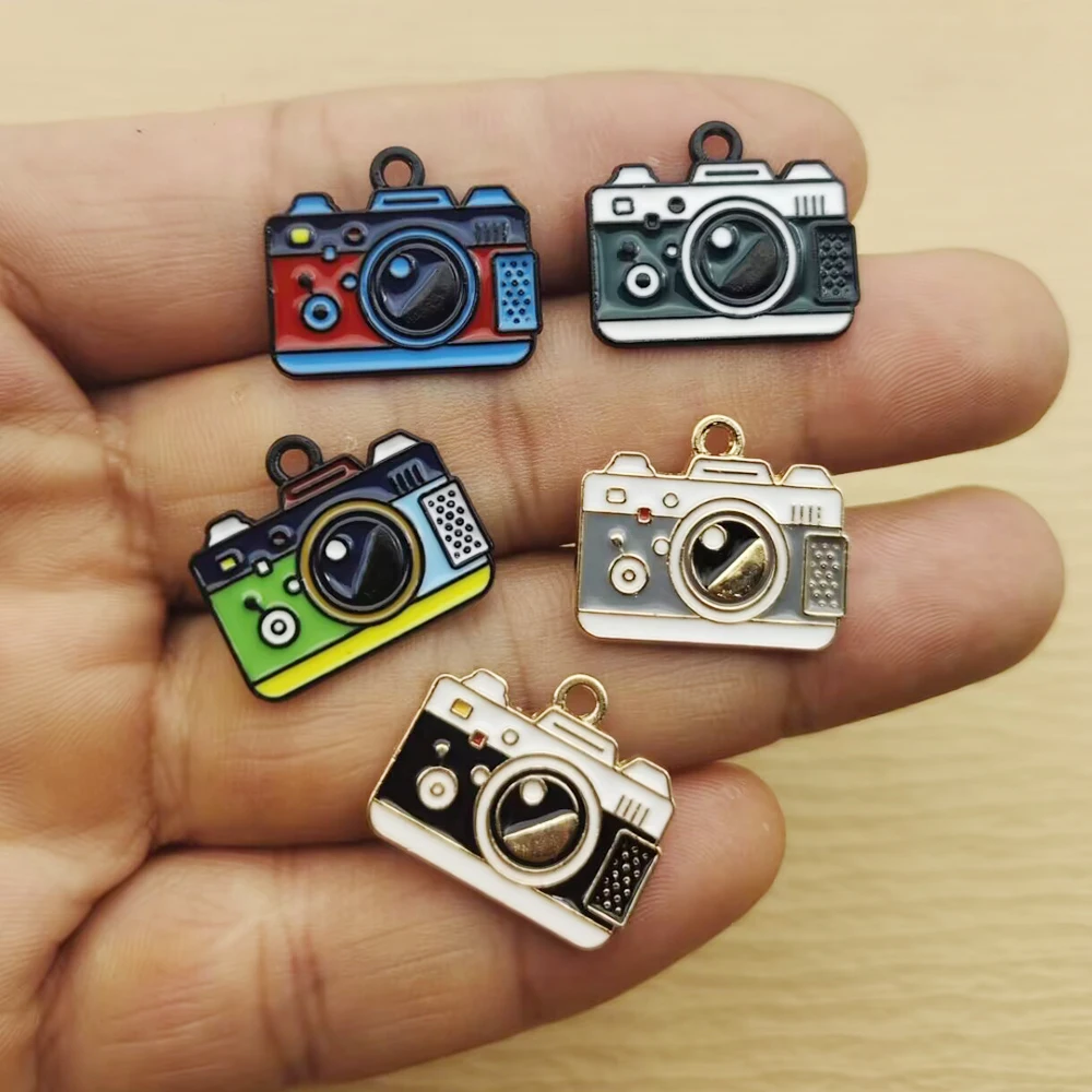 Jewelry Making Videos - 10個入りカメラチャーム ジュエリー作りDIYアクセサリー イヤリング ブレスレット キーホルダー ペンダント用