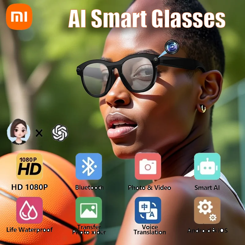 Xiaomi 8K AI النظارات الذكية HD اللون تغيير الدردشة GPT 1200MP ترجمة الكاميرا بلوتوث دعوة صوت مساعد التحكم في الموسيقى 2026