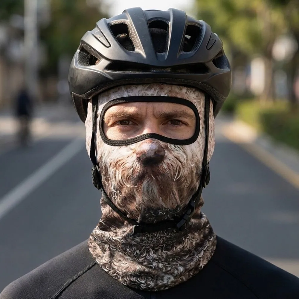 Windproof Cycling Balaclava Hat Thick Lined Machine Washable Neck Warmer Polyester Elastic Full Coverage Mask Cold Weather