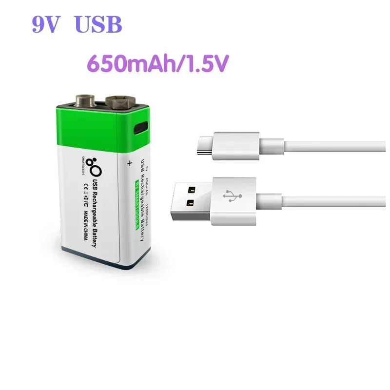 9v usb charge batteries 650mAh 6F22 rechargeable battery be used for toy remote control interphone etc bateria 9v recargable