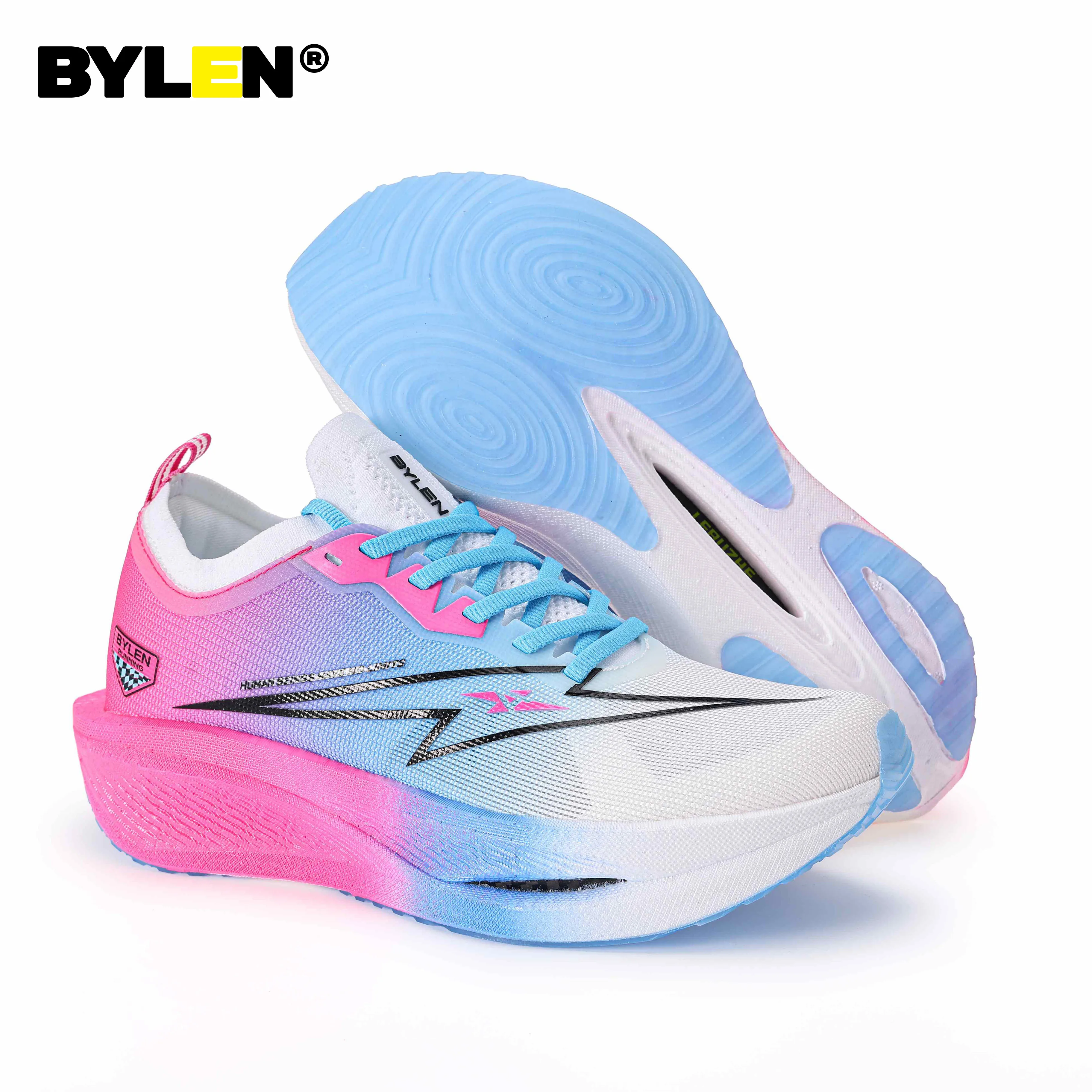 

BYLEN Speed 3.0 Professional Marathon Running Shoe Men 2024 Full Palm Carbon Plate Breathable Stability Sneakers