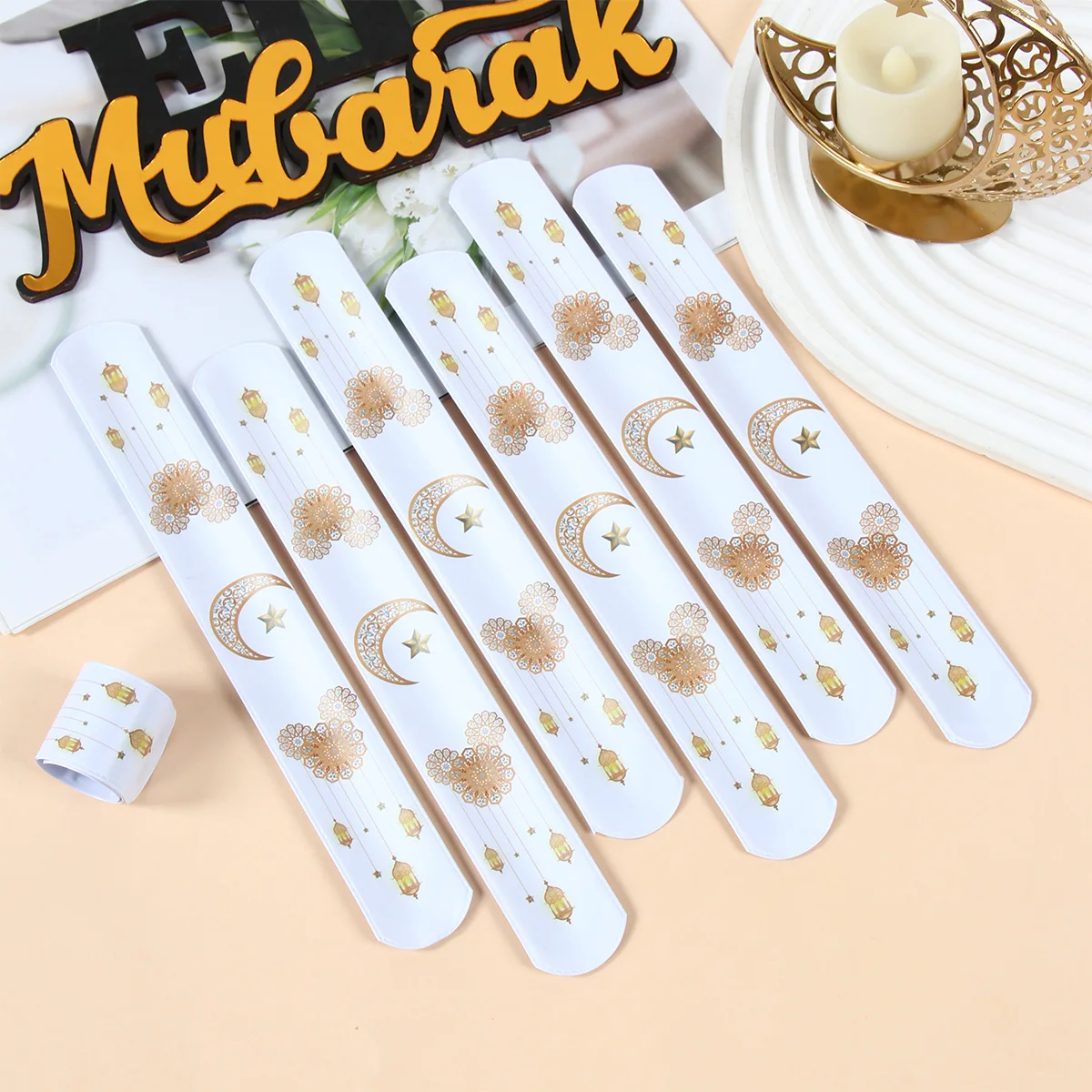 EID Mubarak Wrist Strap Clap Ring Slap Bracelets Ramadan Decoration 2025 Ramadan Kareem Islamic Muslim Party Eid Al Adha Gifts