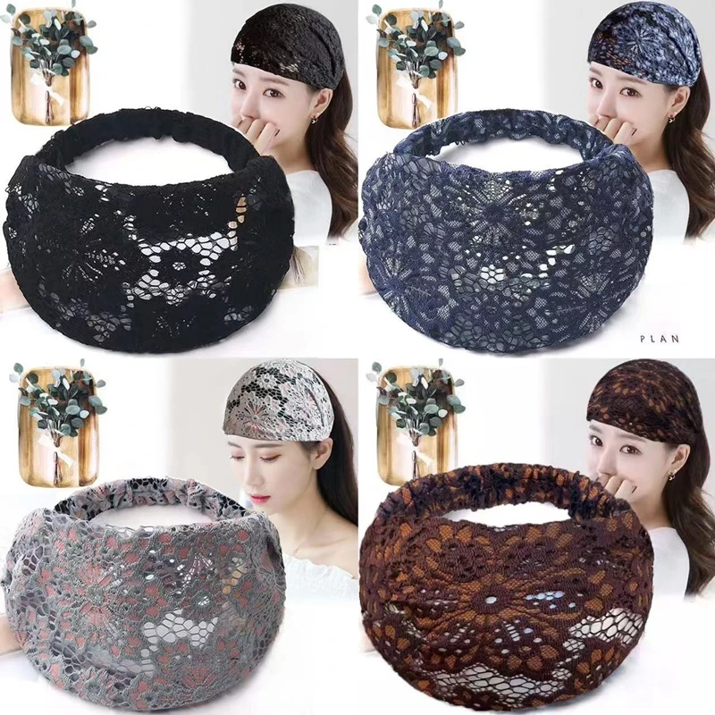 

Thin Hollow Lace Headbands For Women Sexy Hair Accessories Wide Hairbands Fashion Headband Fabric Hair Band Wrap Head Bandanas