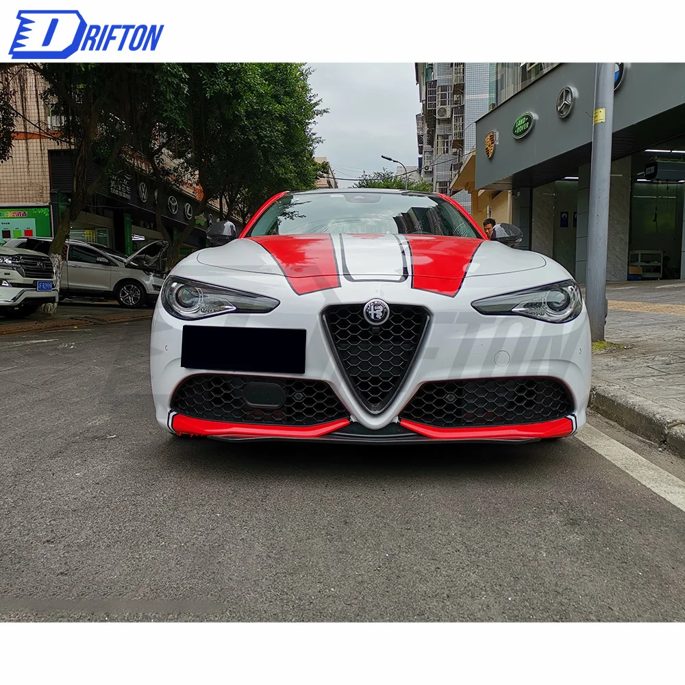 Quadrifo Style Front Lip For Alfa Romeo Giulia Sport Milano Carbon Fiber Body Kit