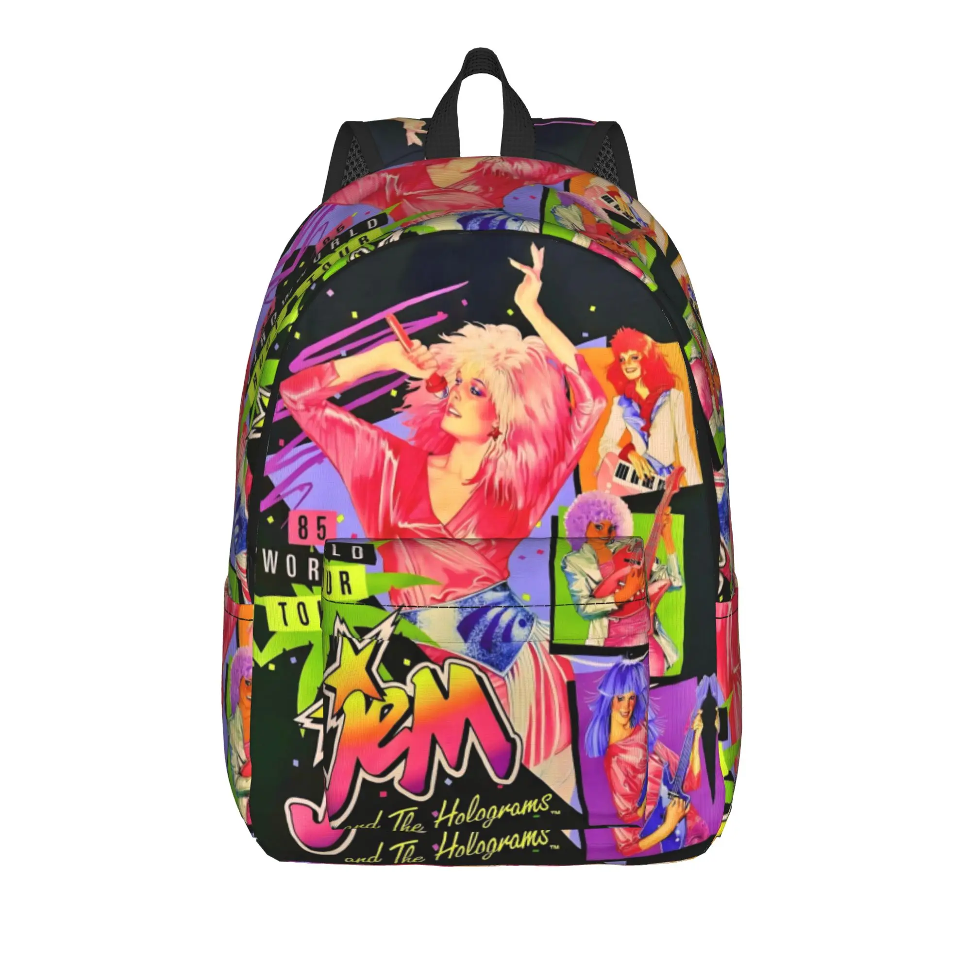 Jem And The Holograms Backpack for Men Women Teenage High School Work Daypack  College Canvas Bags with Pocket