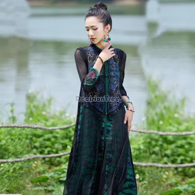 2025 fashionable embroidery patchwork qipao daily improved chinese ethnic style qipao vintage modern elegant temperament dress