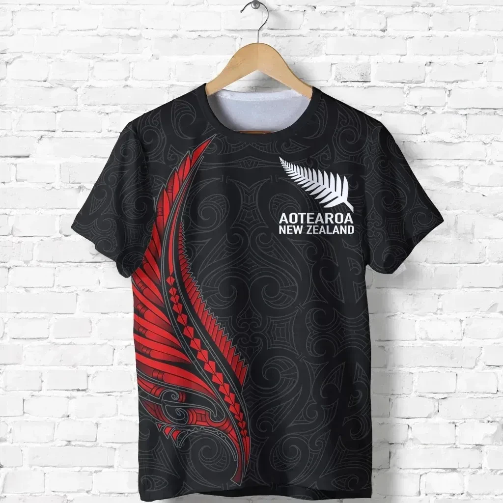 New Zealand Flag 3D Print Maori Aotearoa Tribal Silver Men Streetwear Summer Casual Oversized T-Shirt Harajuku Short Sleeve Tops