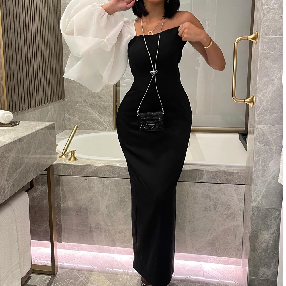 

Customized Temperament Jersey Straight One Shoulder Evening Dress High Quality Floor Length платье вечернее Saudi Arabia 2024