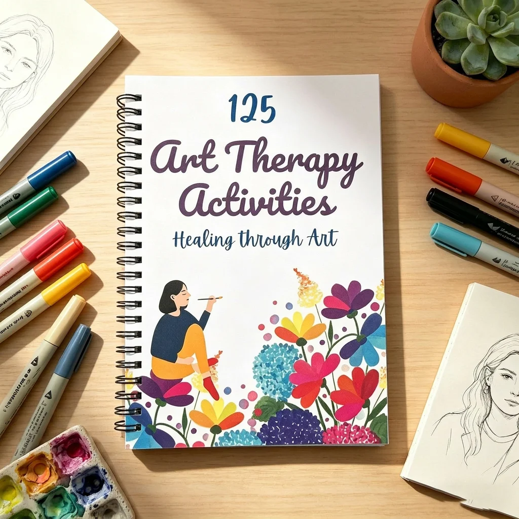 Carnet de thérapie artistique, journal créatif de pleine conscience pour adultes, livre de gribouillage anti-stress, reliure spirale, cadeau de relaxation
