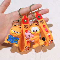 Cartoon Anime Garfield Keychain Lovely Backpack Pendant Creative Collocation Holiday Gifts for Boys Girls