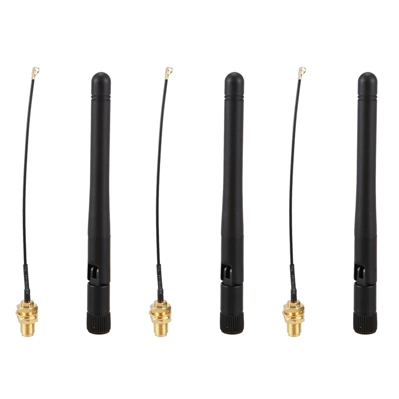 

3X 433Mhz Antenna 3Dbi GSM RP-SMA Plug Rubber Waterproof Lorawan Antenna + IPX To SMA Small Cable Extension